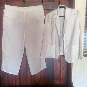 Eileen Fisher Cream Linen Apparel